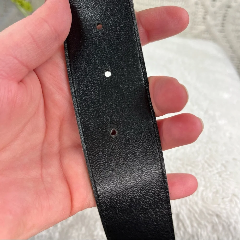 Black Patent Faux Vegan Leather Square Buckle‎ Belt